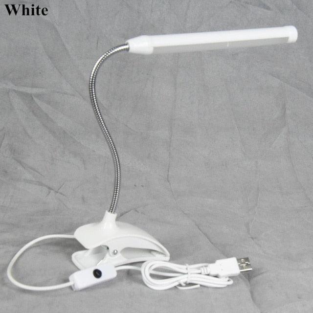 Minimalist 13-LED Clip-On USB Desk Lamp for Bedside Reading