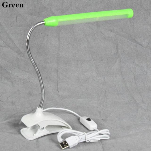 Minimalist 13-LED Clip-On USB Desk Lamp for Bedside Reading