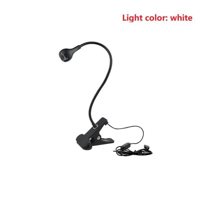 Flexible LED Desk Lamp with Clip, USB Powered Eye-Care Study Light