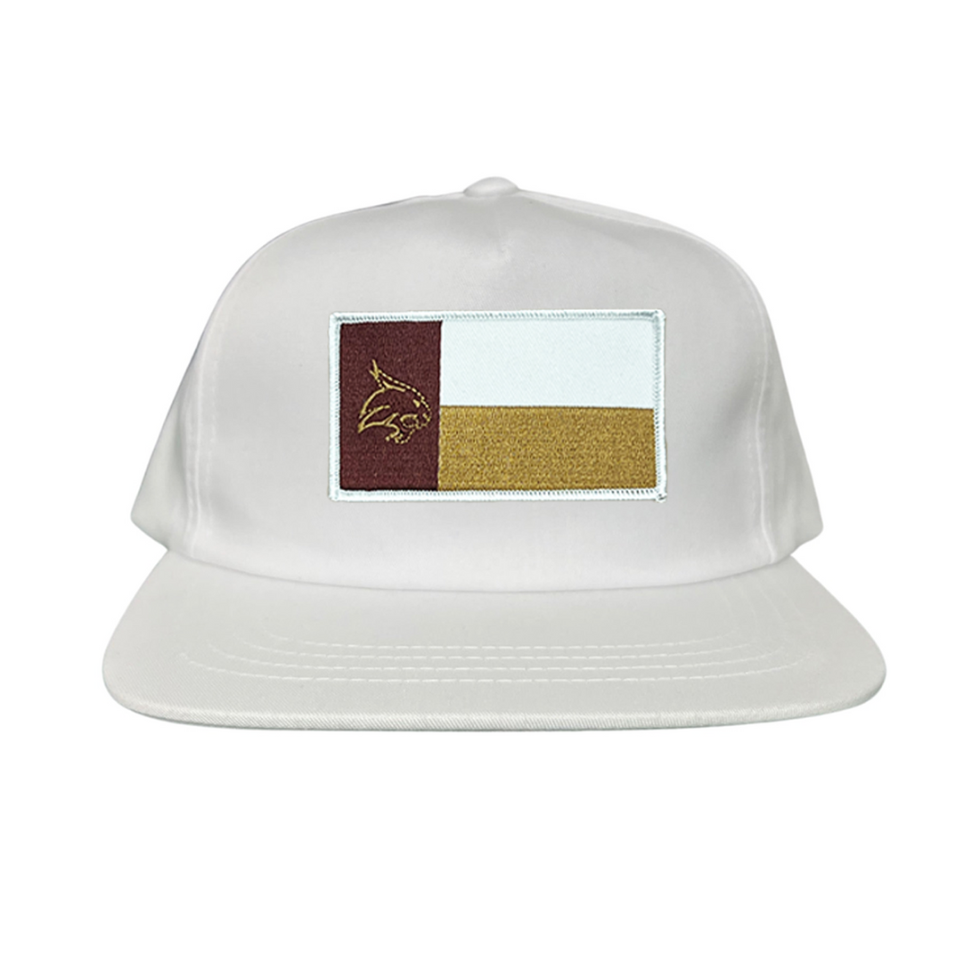 Texas State Bobcats University Flag Patch Hat Maroon White Gold