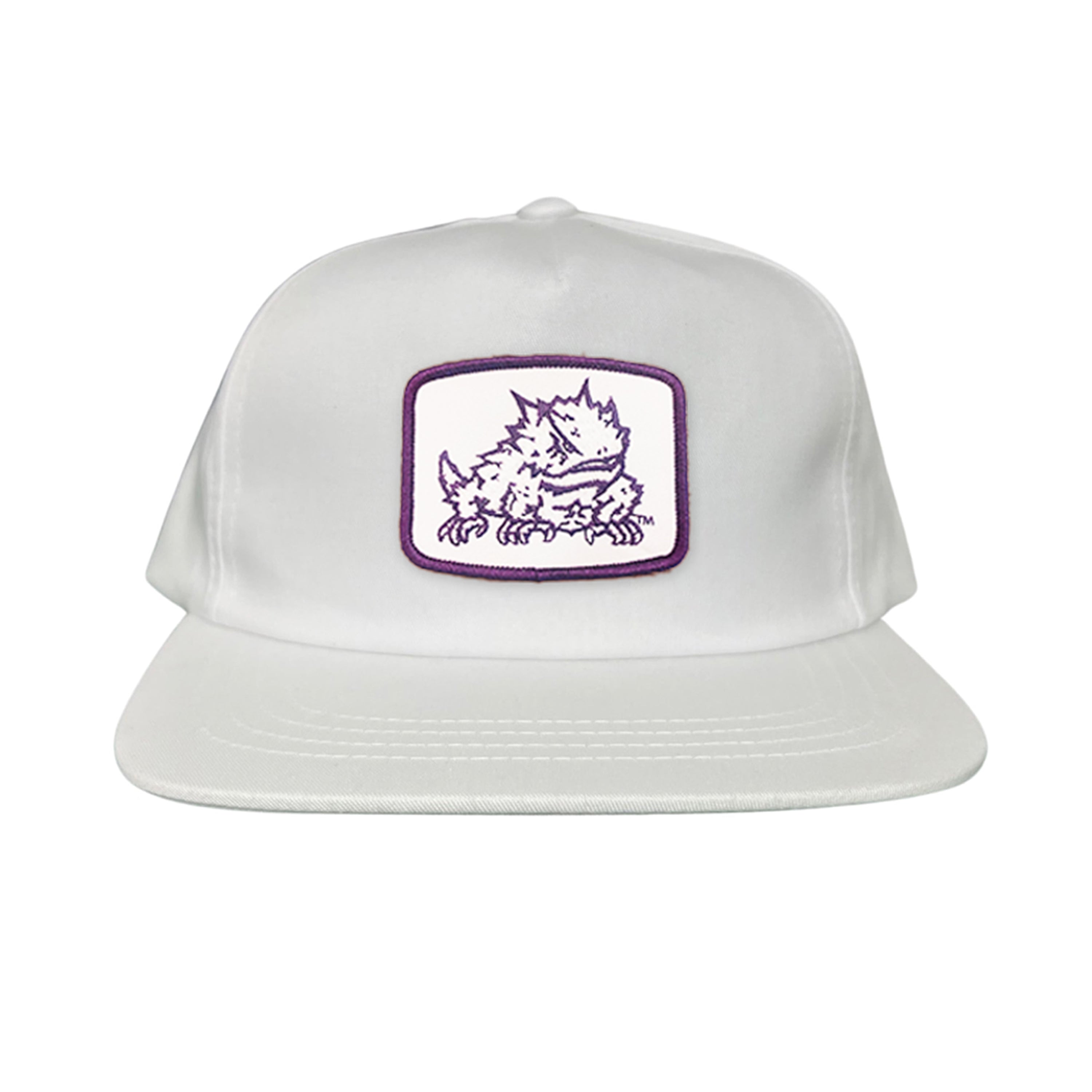 TCU Horned Frogs Square Patch Mesh Back Curved Bill Snapback Cap