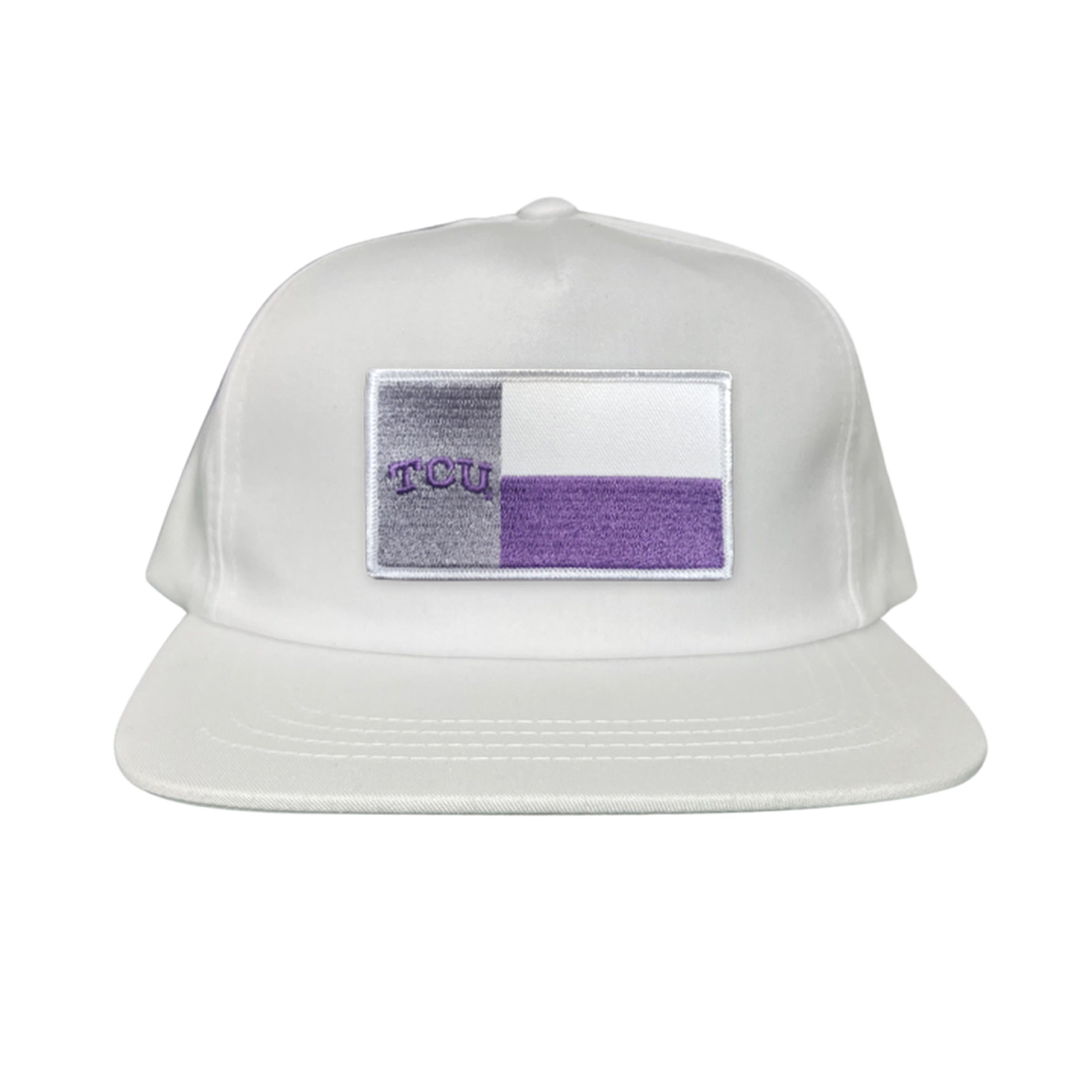 TCU Rectangle State Flag Patch Hat - Purple & White Game Day Cap