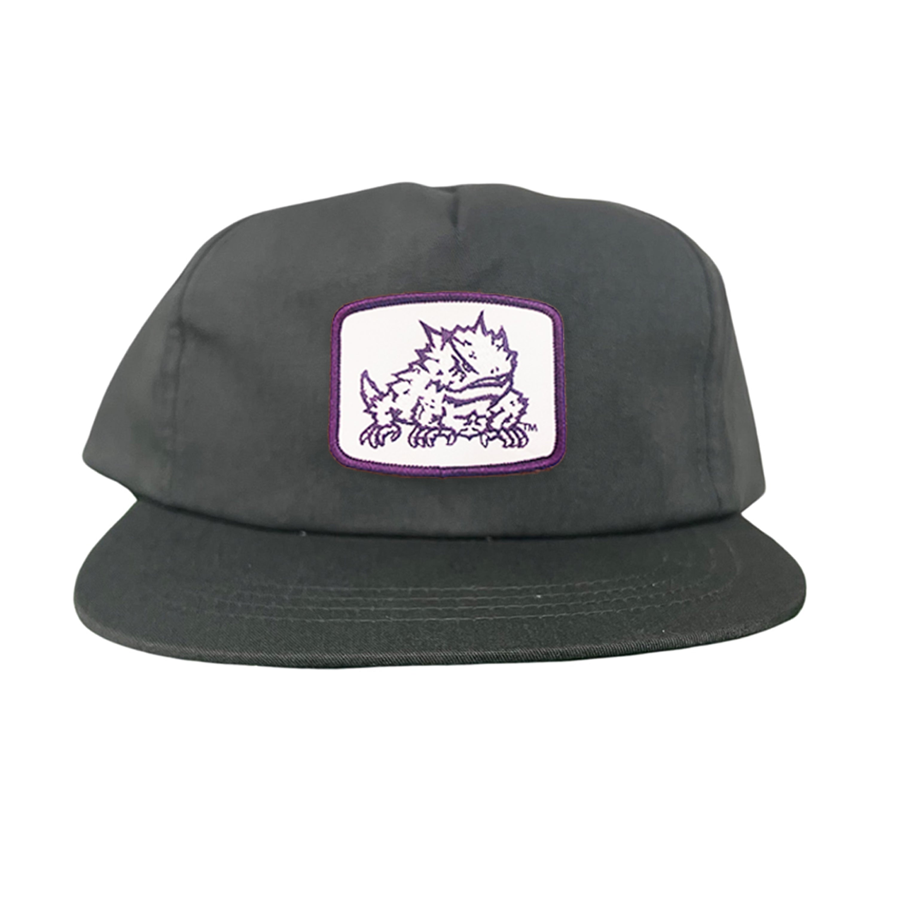 TCU Horned Frogs Square Patch Mesh Back Curved Bill Snapback Cap