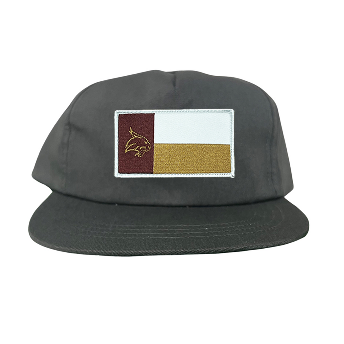 Texas State Bobcats University Flag Patch Hat Maroon White Gold