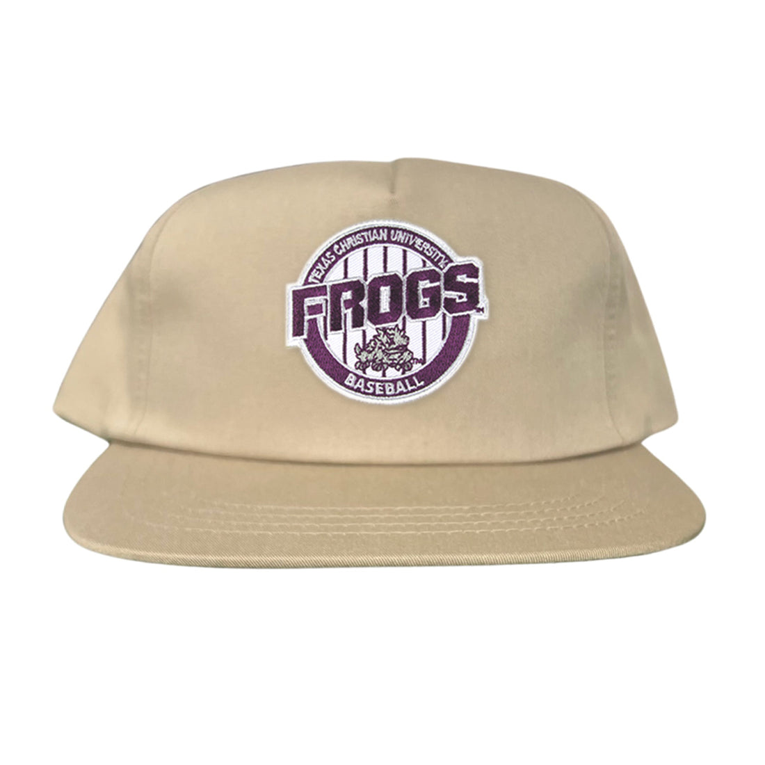TCU Horned Frogs Pinstripe Circle Baseball Cap - Snapback & Dad Hat