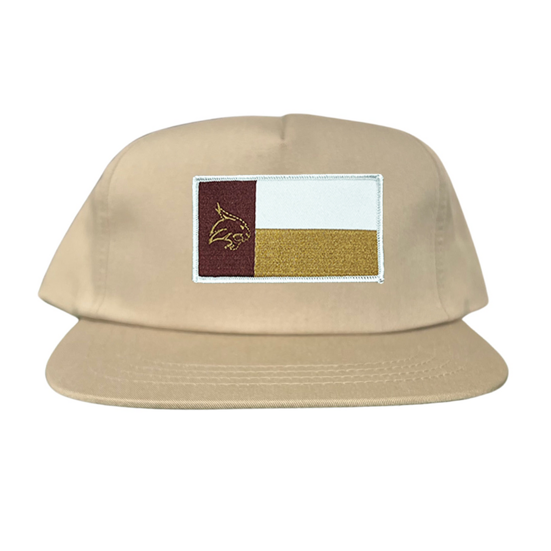 Texas State Bobcats University Flag Patch Hat Maroon White Gold