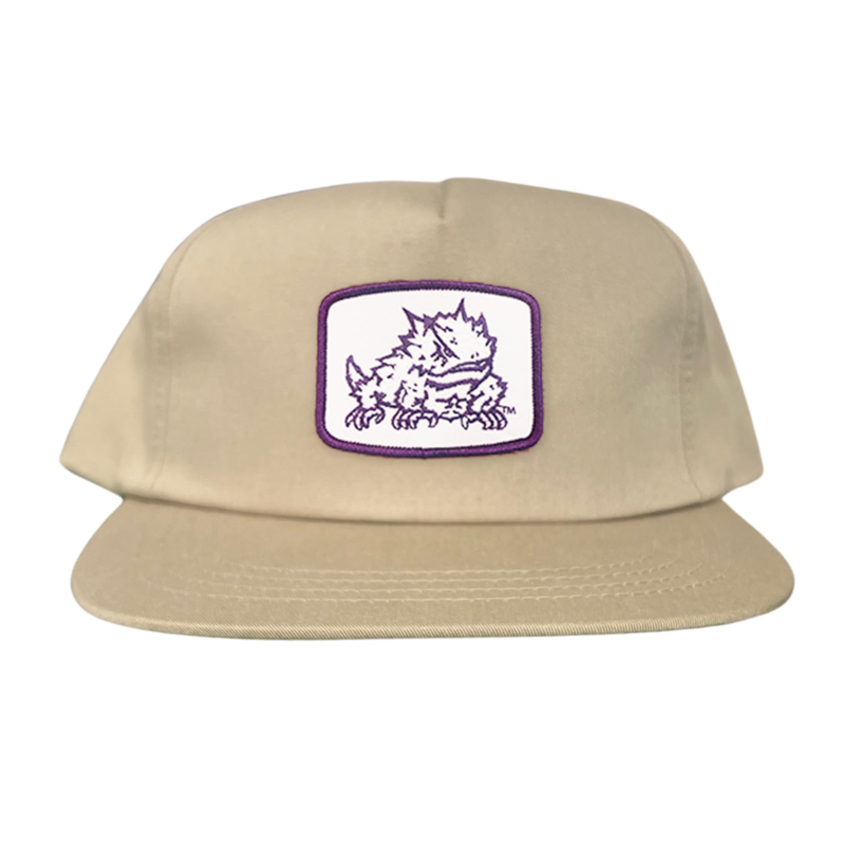 TCU Horned Frogs Square Patch Mesh Back Curved Bill Snapback Cap
