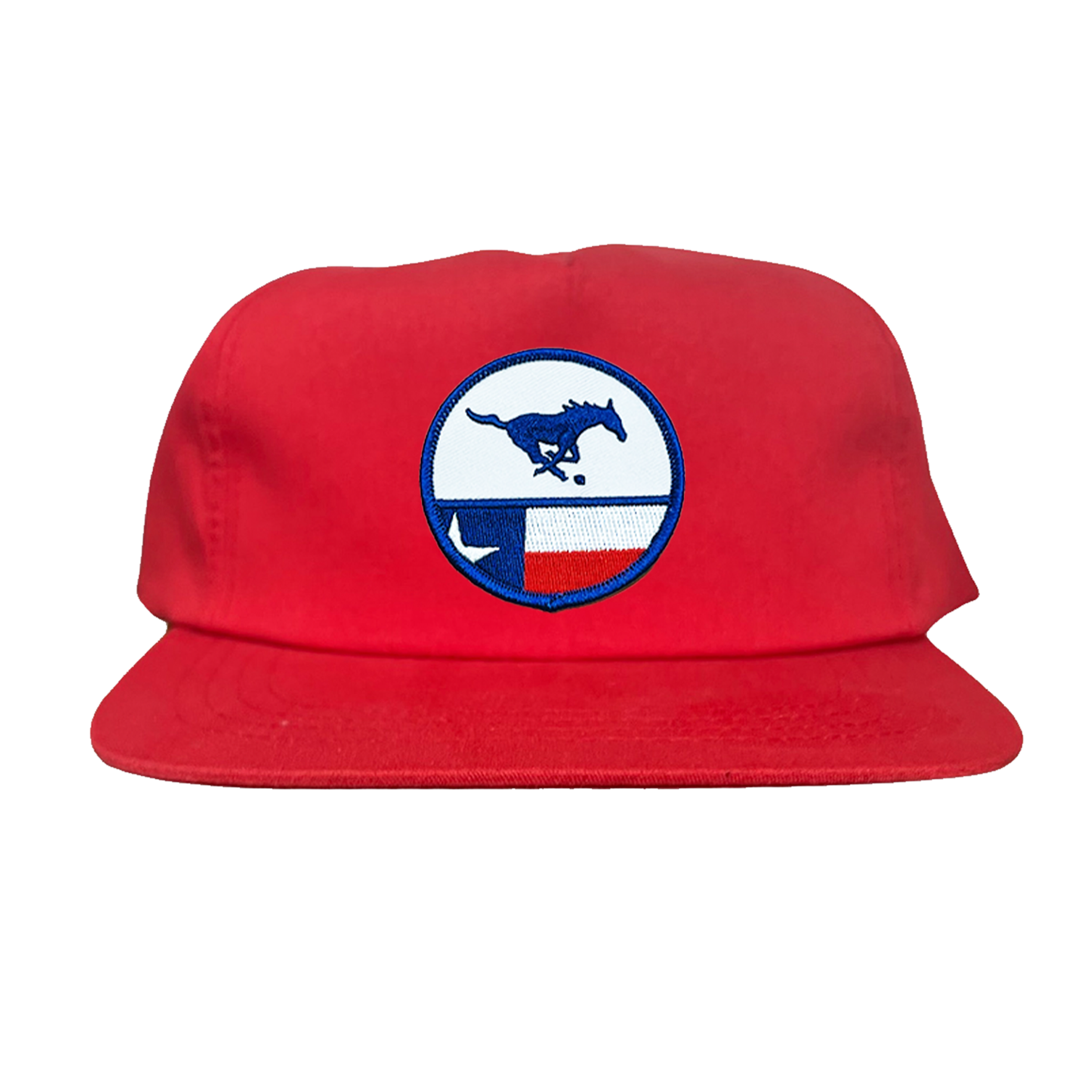 SMU Mustangs Pony Circle State Flag Patch Mesh Snapback Hat