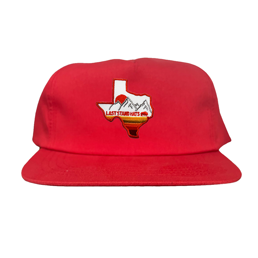 Texas Mountains Orange Rope Hat - Adjustable Trucker Cap