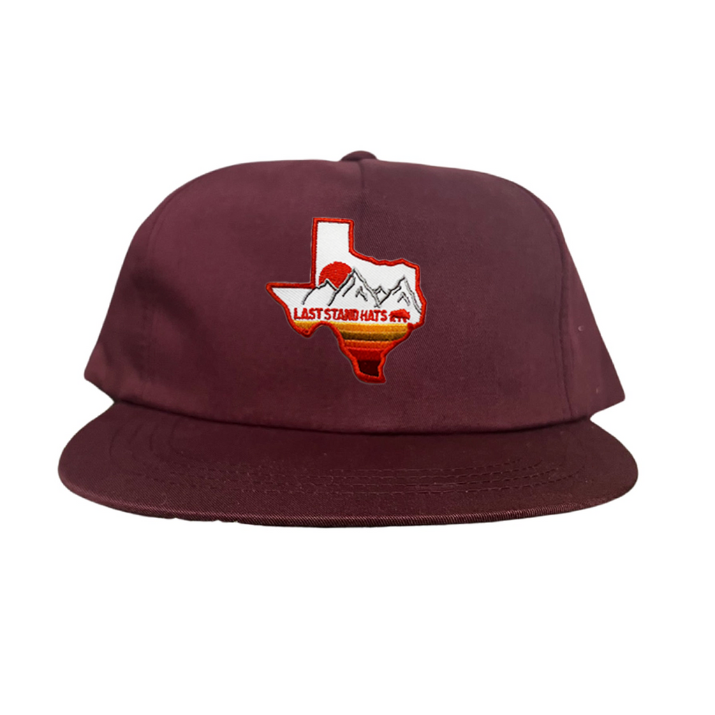 Texas Mountains Orange Rope Hat - Adjustable Trucker Cap