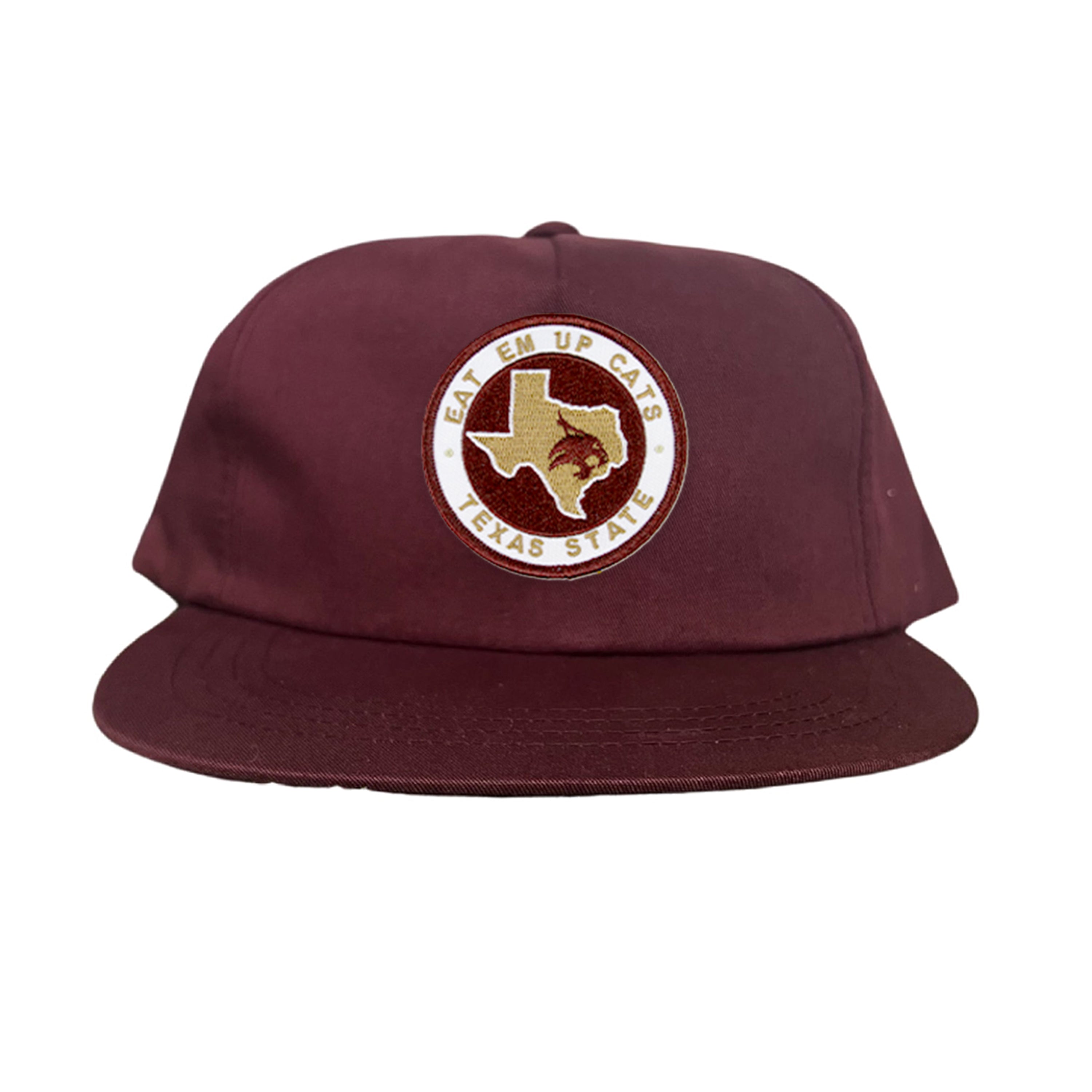 Texas State Eat Em Up Cats Supercat patch hat with embroidered Texas state shape