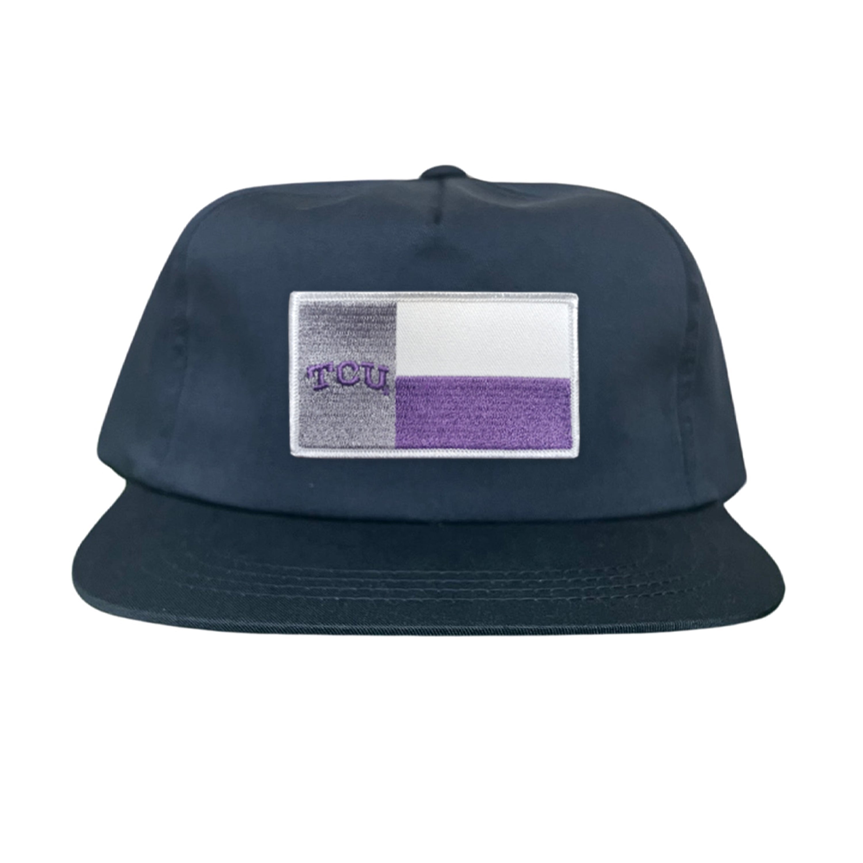 TCU Rectangle State Flag Patch Hat - Purple & White Game Day Cap