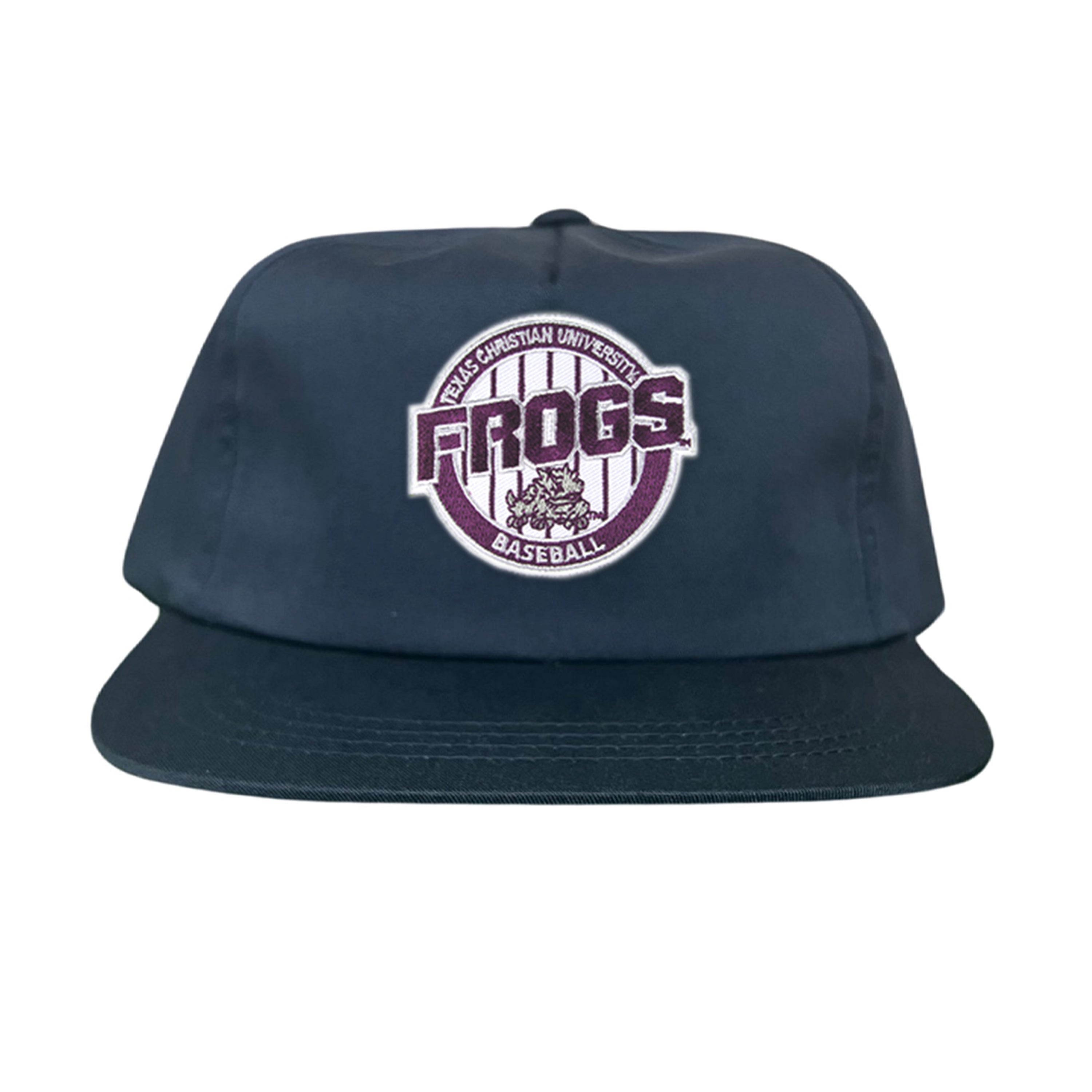 TCU Horned Frogs Pinstripe Circle Baseball Cap - Snapback & Dad Hat