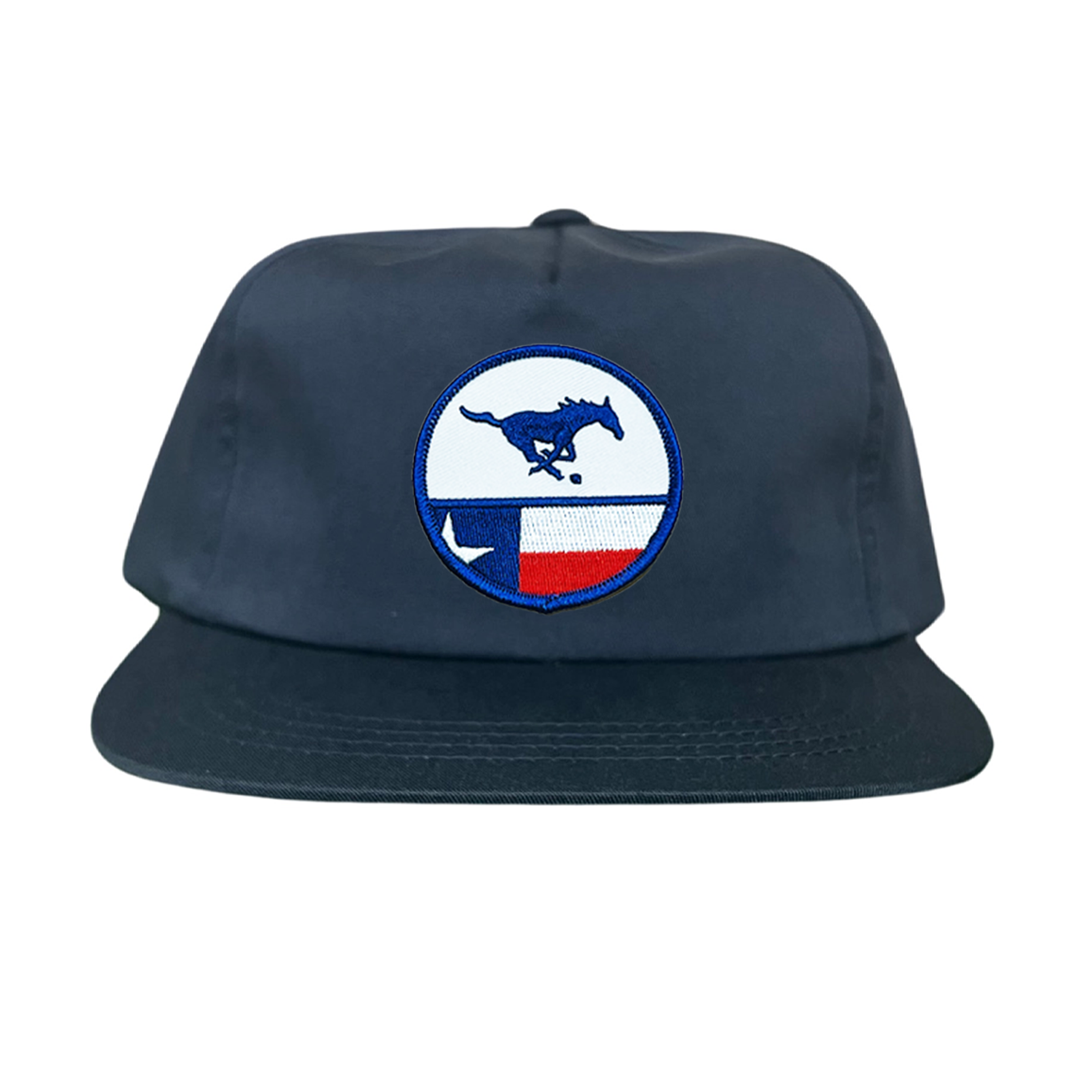 SMU Mustangs Pony Circle State Flag Patch Mesh Snapback Hat