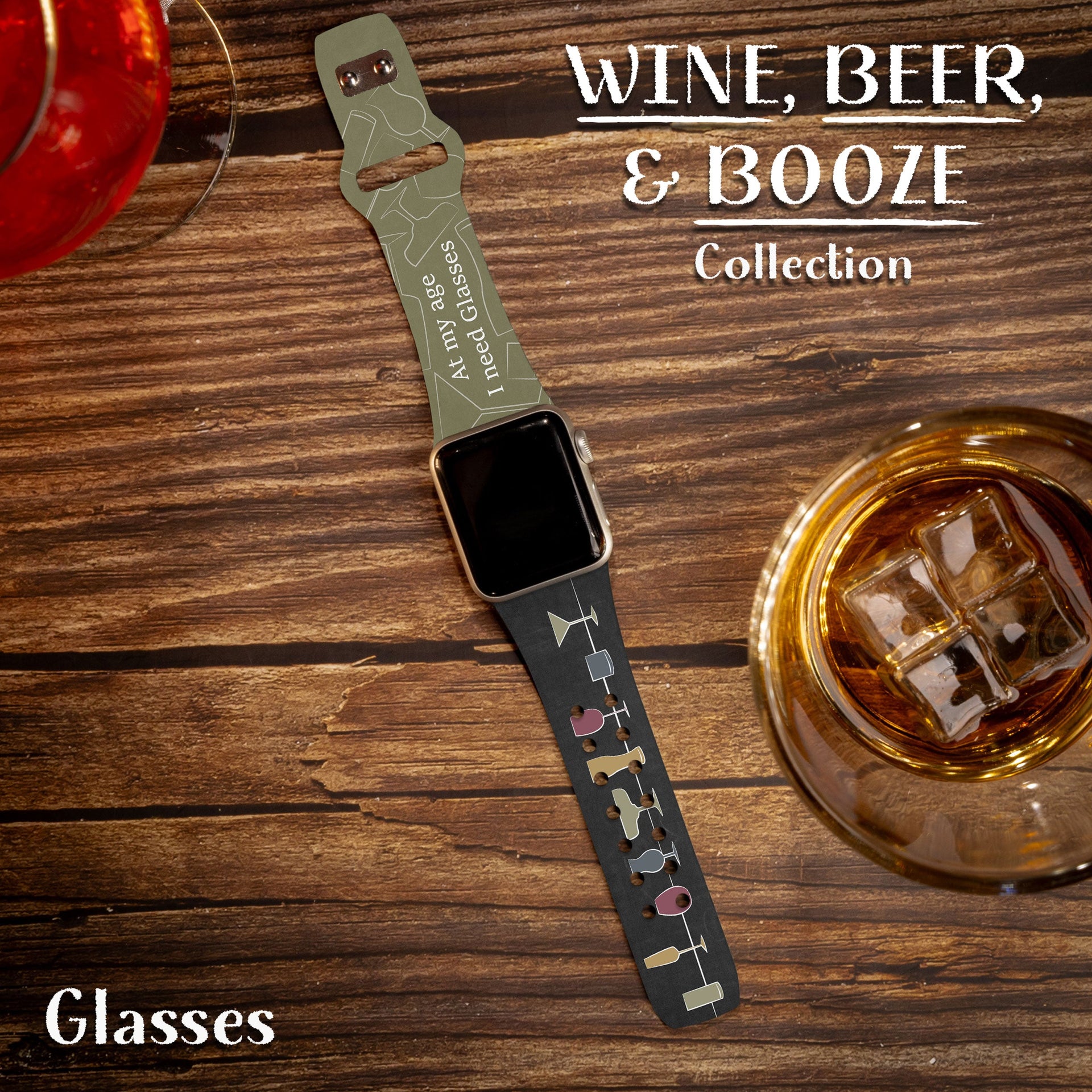 Wine, Beer & Booze HD Print Apple Watch Band