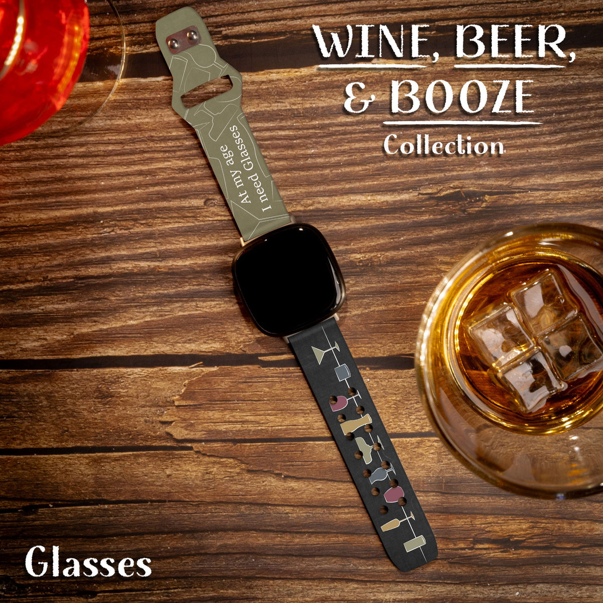 Wine Beer & Booze Champagne Watch Band for Fitbit Versa 3 Sense