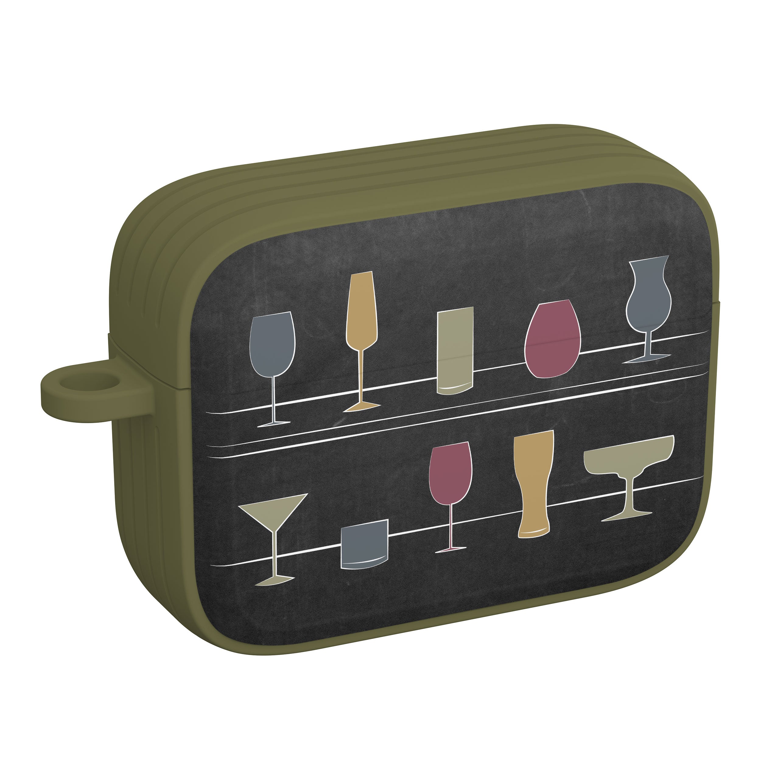 Wine, Beer & Booze AirPods Pro 1 & 2 Protective Case with Carabiner