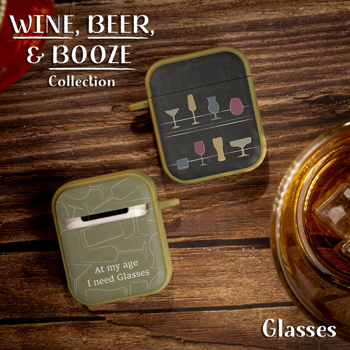 Wine Beer Booze HDX Protective Case for Apple AirPods Gen 1 2