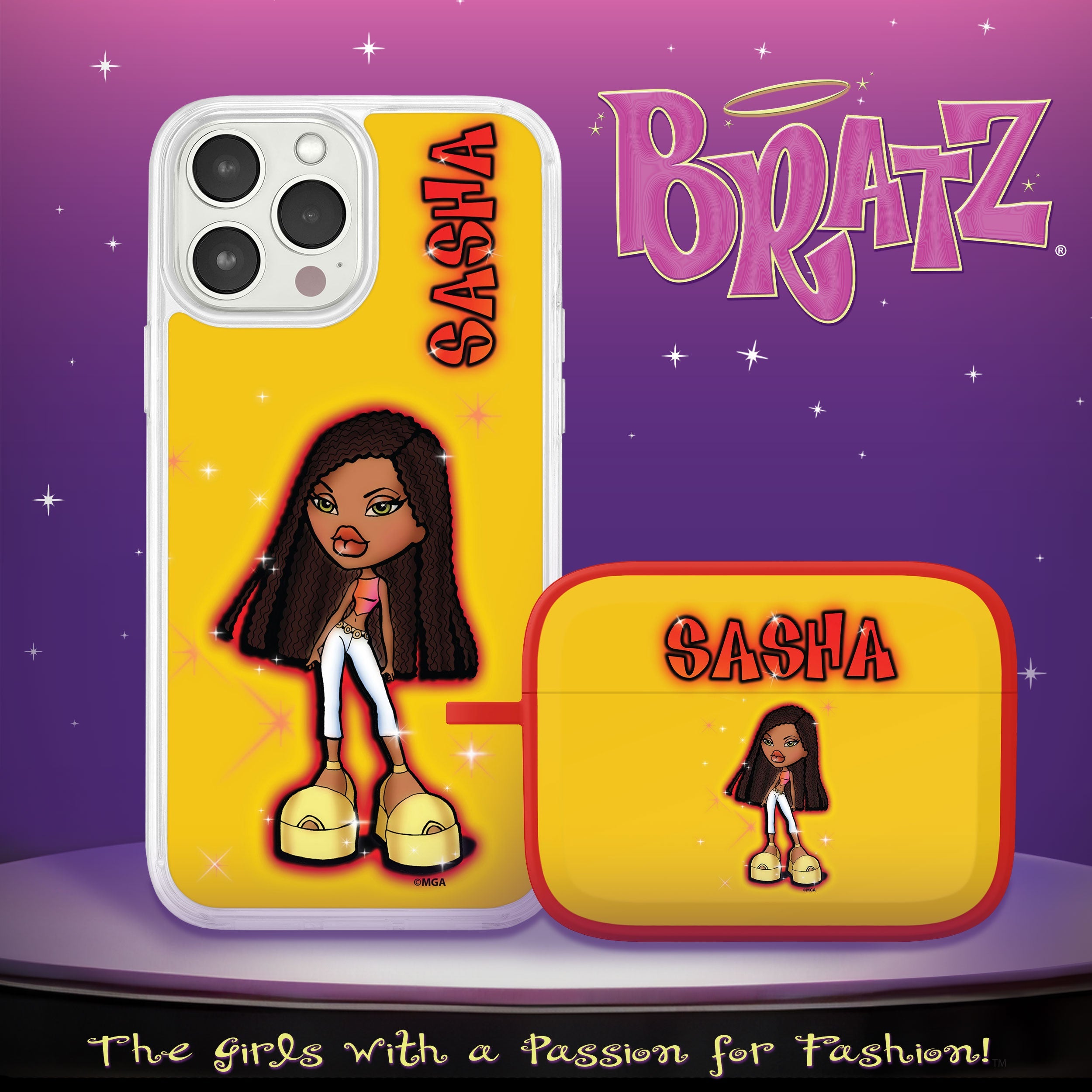Bratz® Passion For Fashion HD Apple iPhone 13 Mag-Safe Phone Case and AirPods Pro 1 & 2 Combo Package