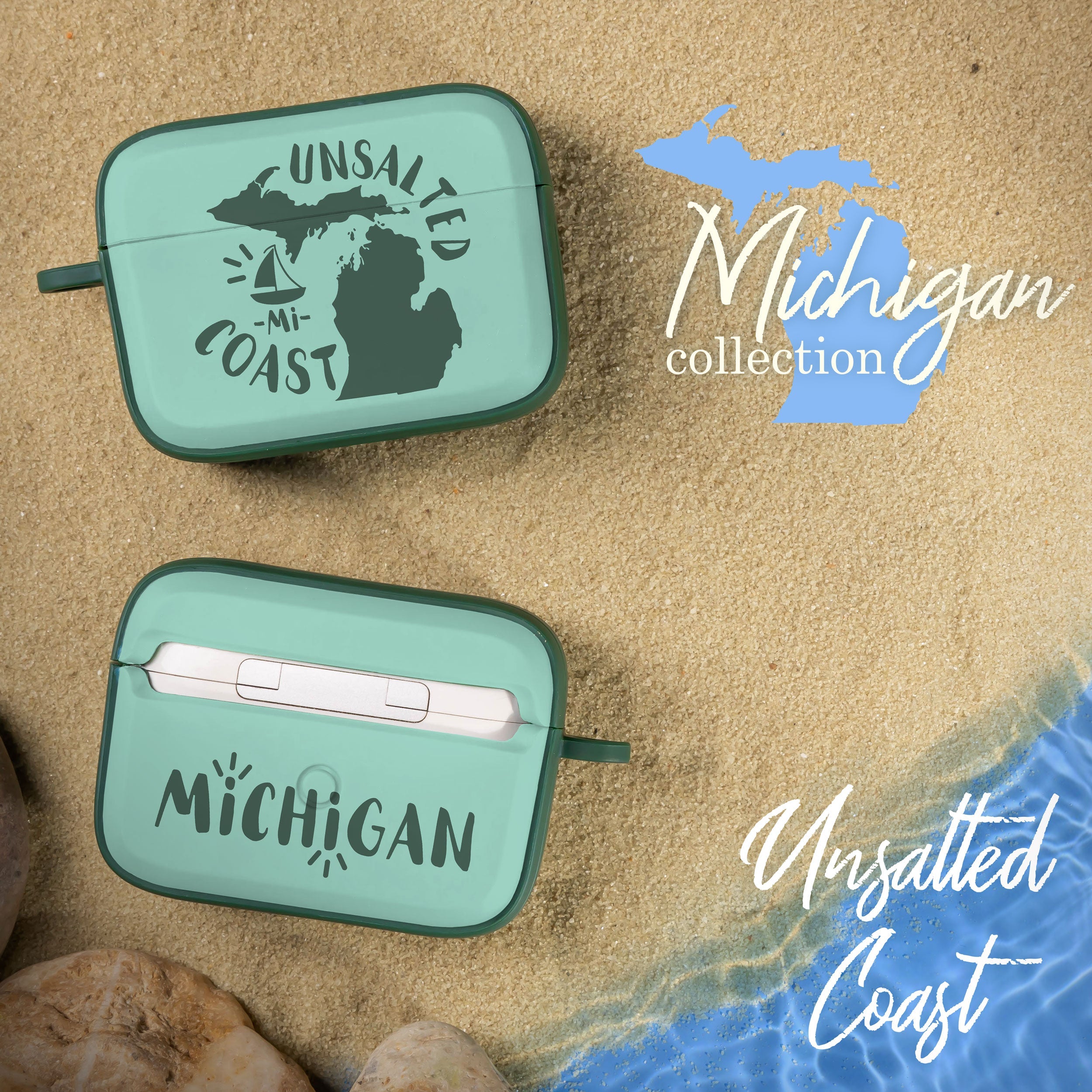 Michigan State Map Case for Apple AirPods Pro 1 and 2 Covers