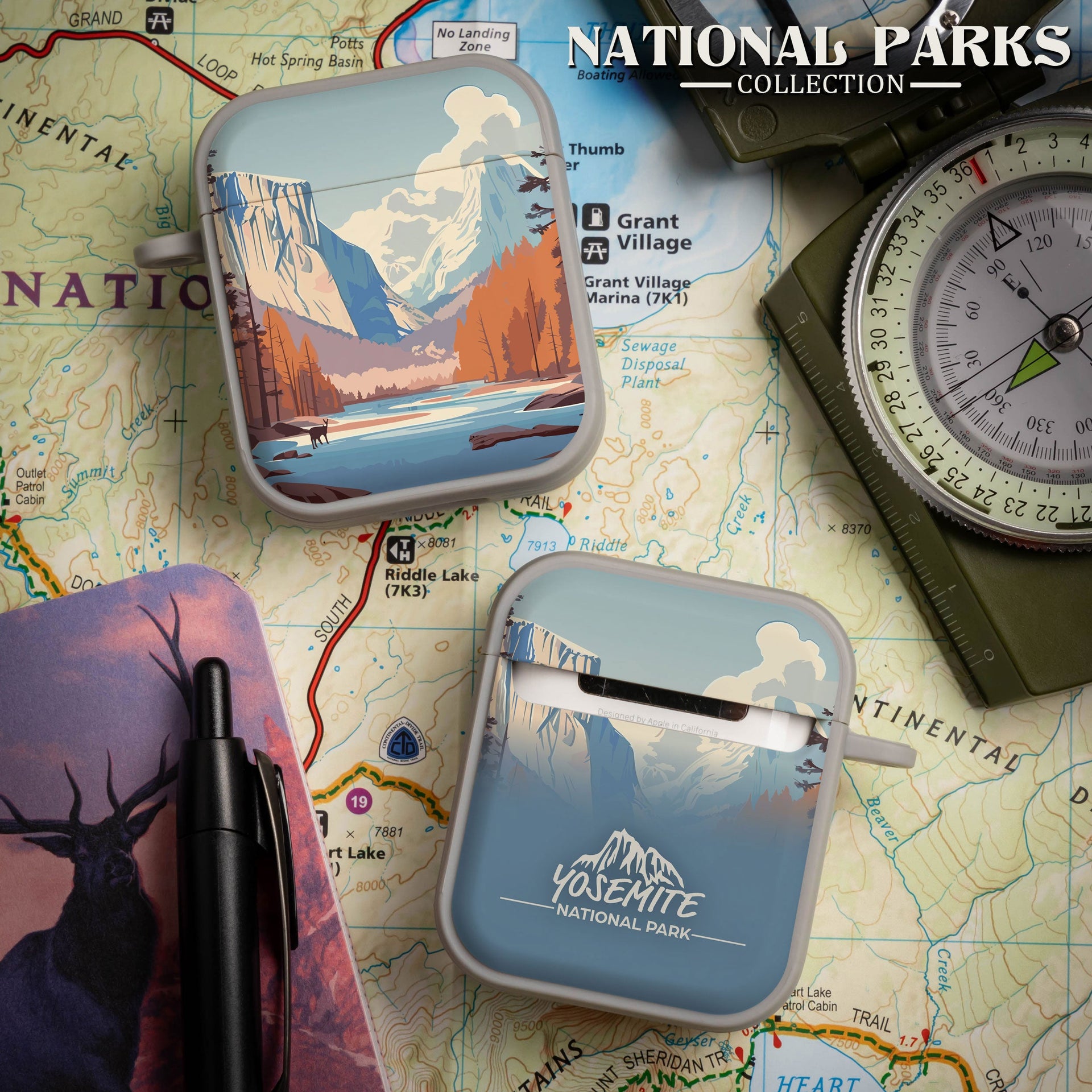 Yosemite National Park Protective Apple AirPods Gen 1 & 2 Case - Image 2