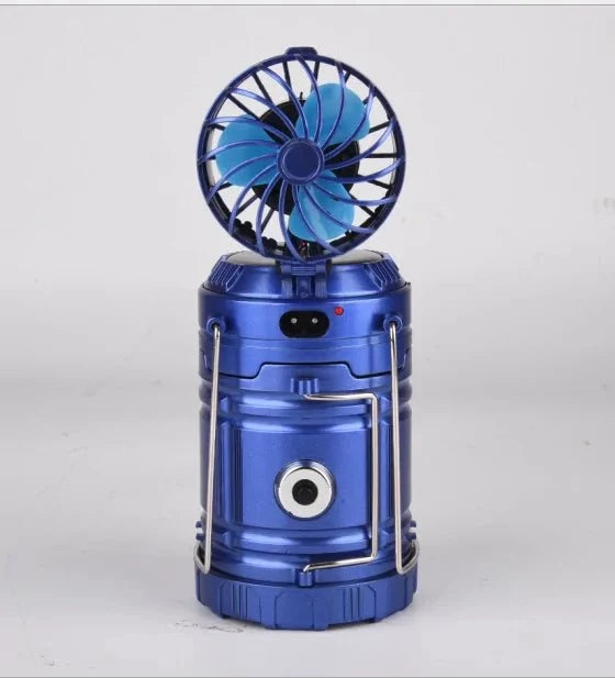 6 in 1 Portable Camping Solar Lantern With Fan