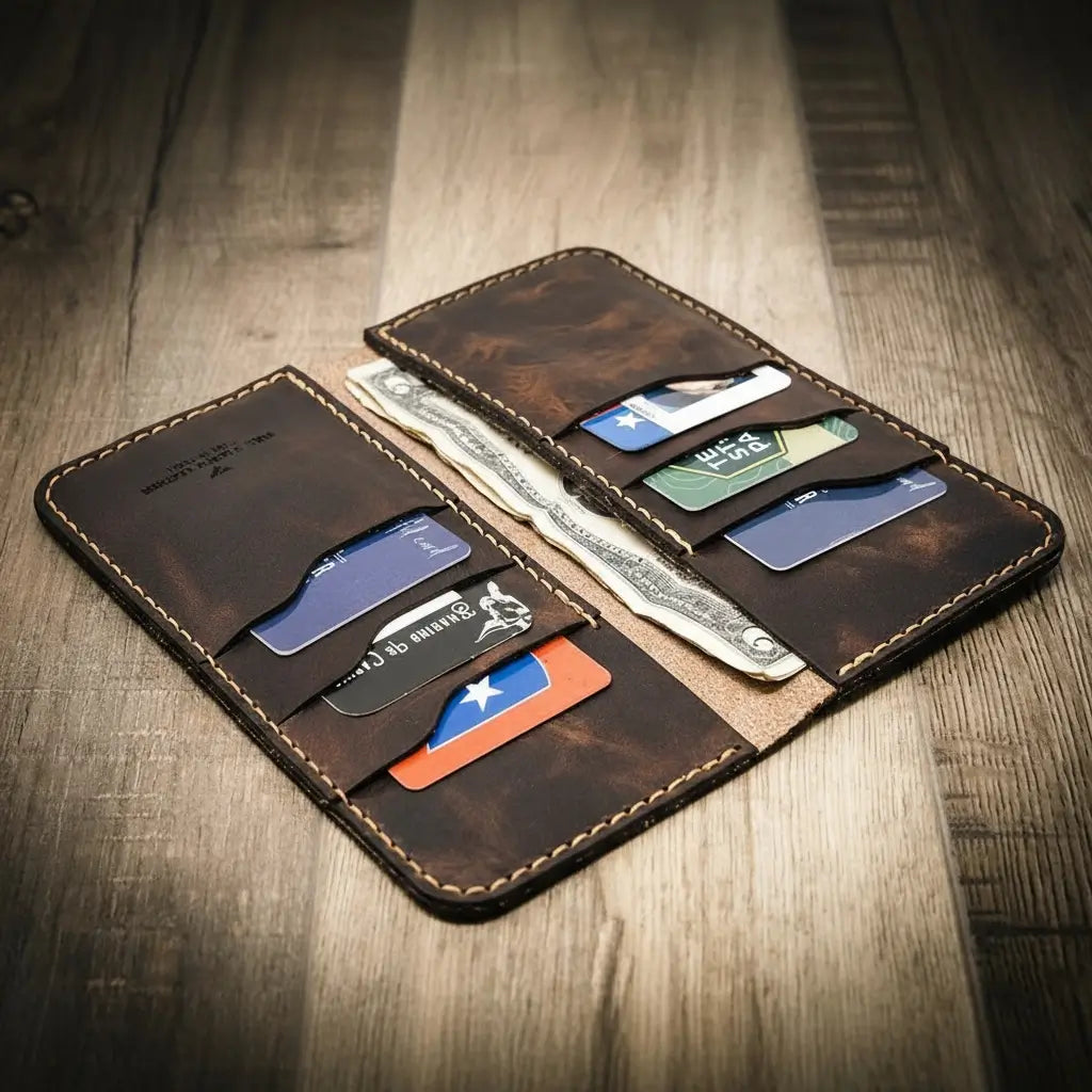 Western Long Wallet - Walnut Brown