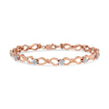 10K Rose Gold Plated .925 Sterling Silver 1/2 Cttw Diamond Infinity Link Tennis Bracelet (H-I Color, I2-I3 Clarity) -7â€