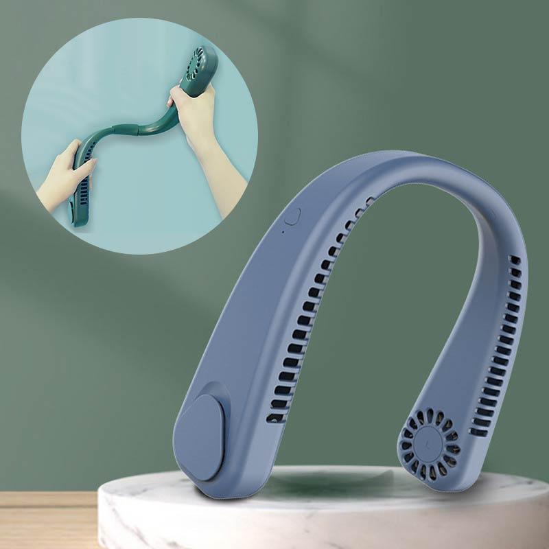 6000mAh Rechargeable Bladeless Neck Fan, 3-Speed Surround Cooling