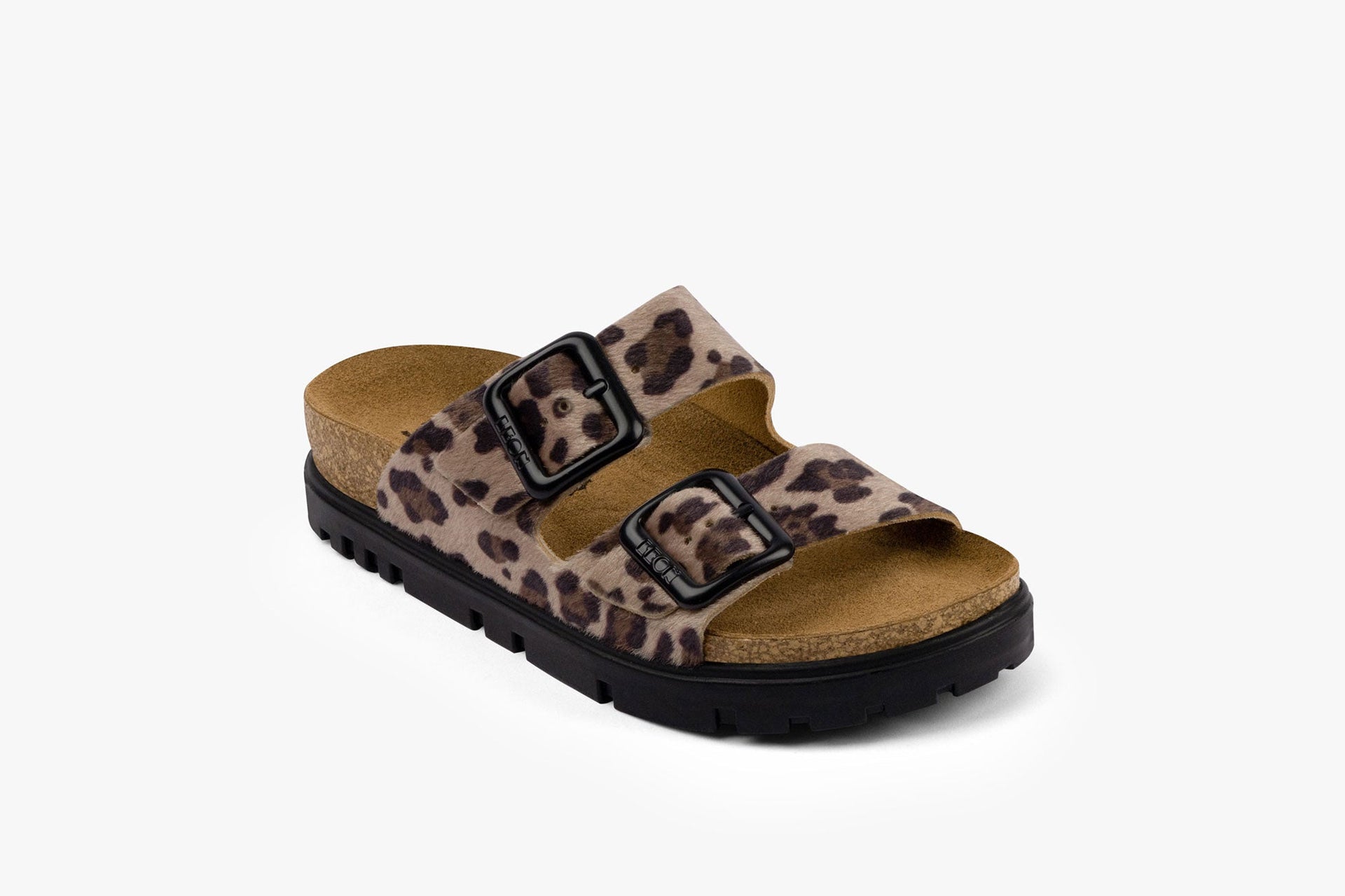 Women's Leather Sandal with Adjustable Buckles and Cork Footbed - Image 3