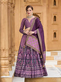 Lavender Kanjivaram Jacquard designer lehenga choli for festive occasions