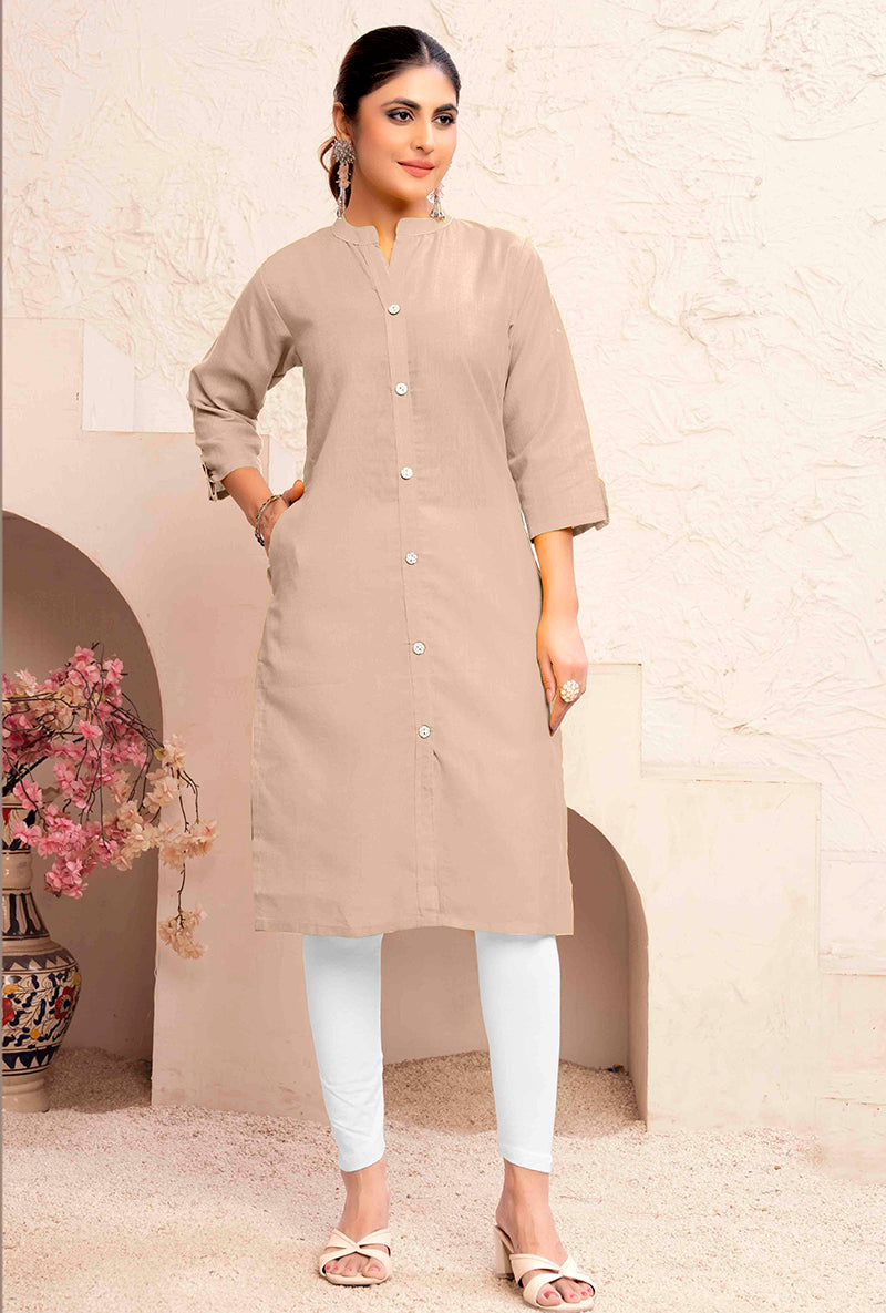 Chiku Cotton Casual Kurti with Pocket - Versatile Daily Wear