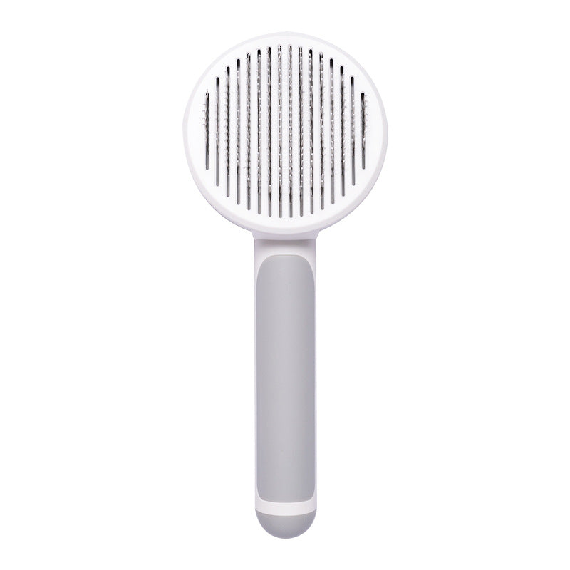 Modern Minimalist Self-Cleaning Pet Grooming Brush - 8-Inch Comb