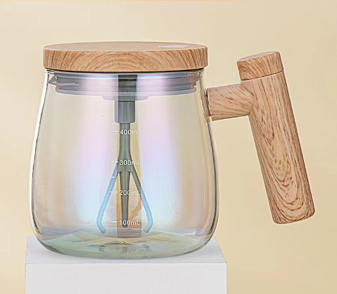 400ML Electric Self-Stirring Glass Coffee Mug for Fast Mixing
