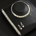 European And American Jewelry Wedding Dress Dinner Photography Accessories Pearl Rhinestone Chain Necklace Earrings Bracelet Three-Piece Set