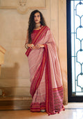 Multicolor contemporary silk blend saree with shimmering foil print