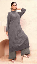 Grey Georgette Embroidered Pant Style Suit for Parties & Festivals
