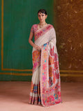 Monjolika Fashion Cream Cotton Blend Weaving Contemporary Saree