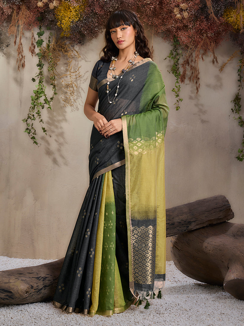 Multi Colour Viscose Cotton Weaving Contemporary Saree