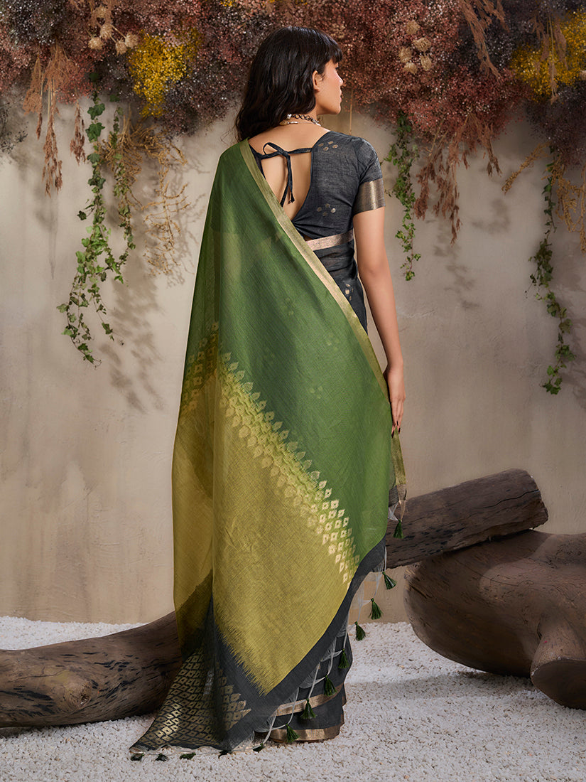 Multi Colour Viscose Cotton Weaving Contemporary Saree