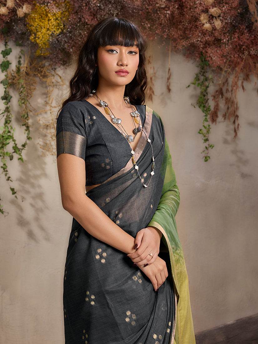 Multi Colour Viscose Cotton Weaving Contemporary Saree