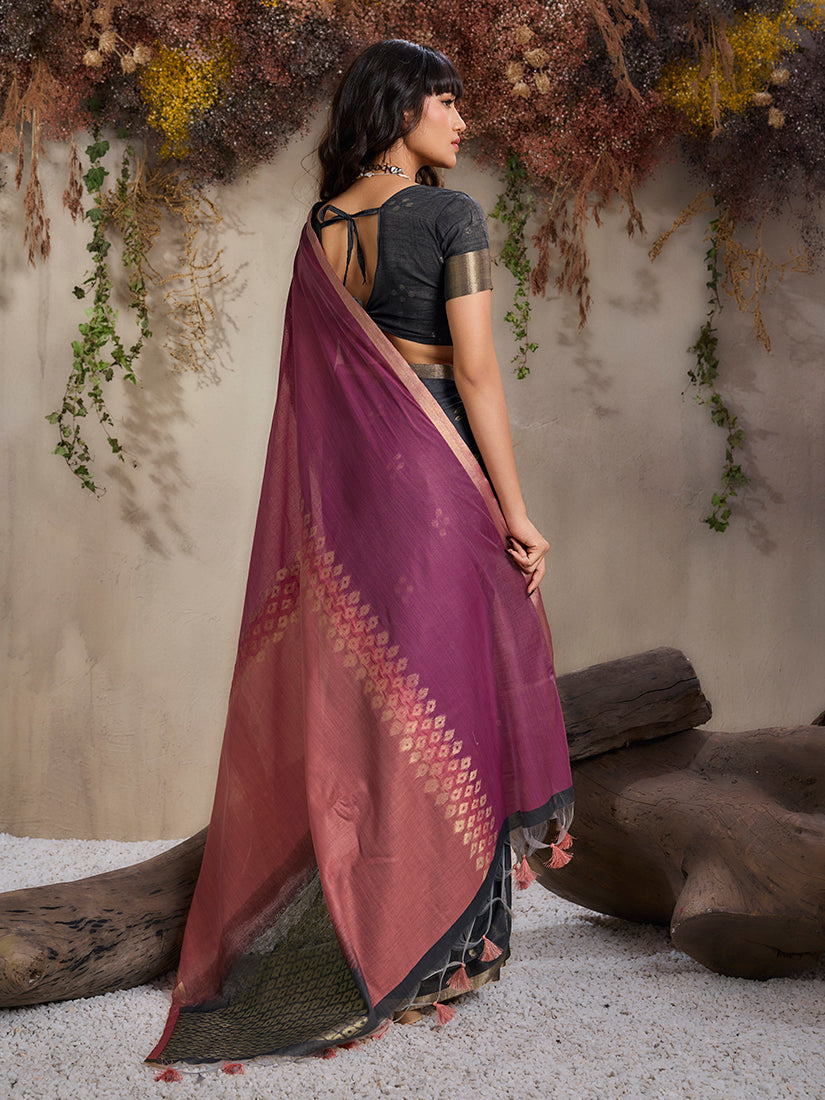 Multi Colour Viscose Cotton Weaving Contemporary Saree