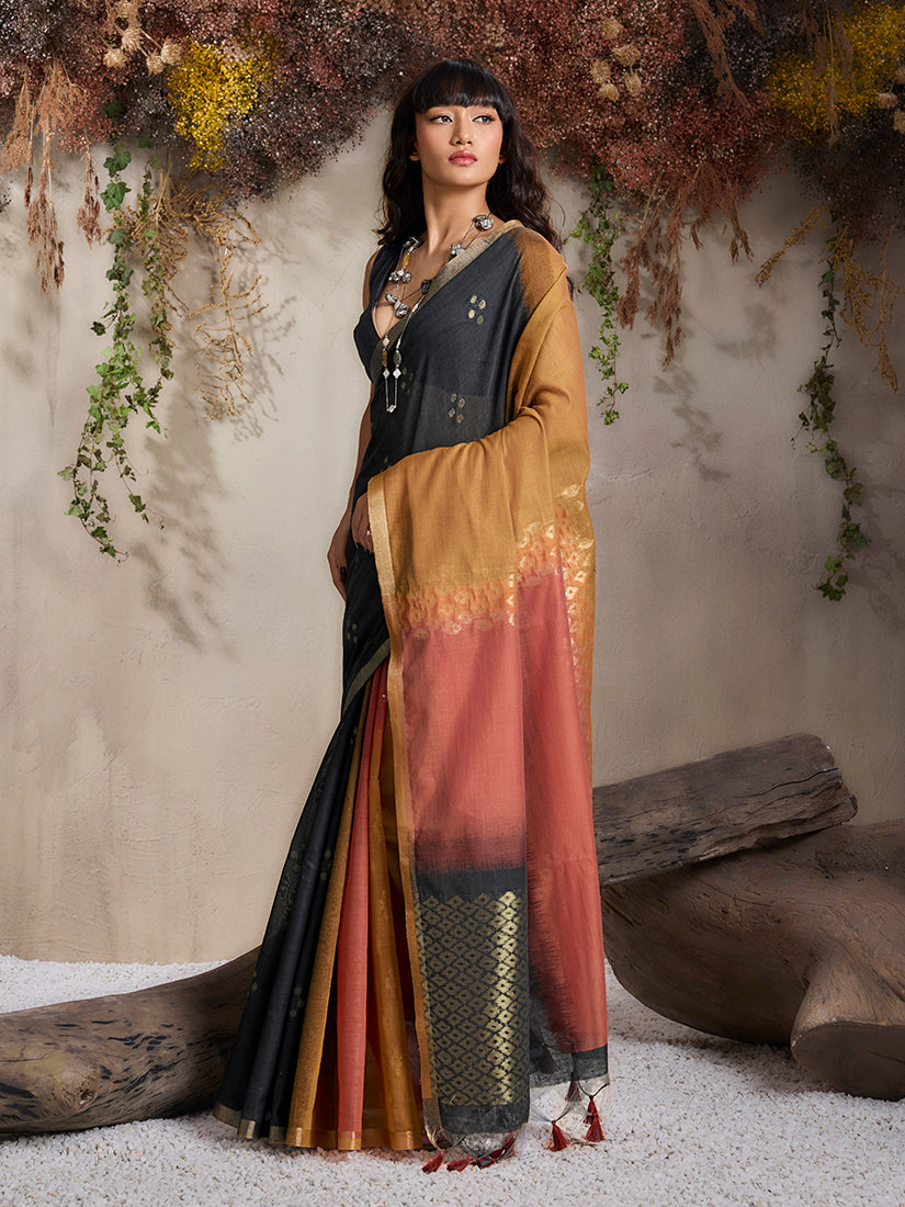 Multi Colour Viscose Cotton Weaving Contemporary Saree