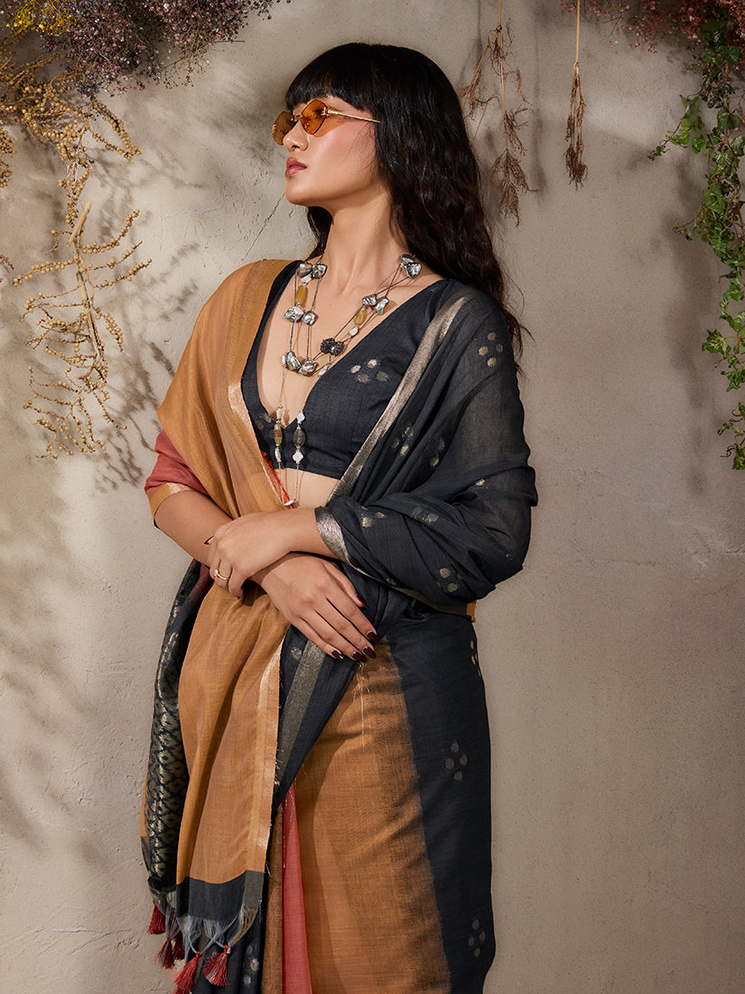 Multi Colour Viscose Cotton Weaving Contemporary Saree