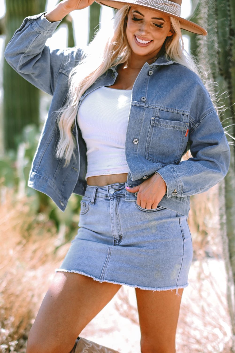 Ella Wind Washed Oversize Jacket