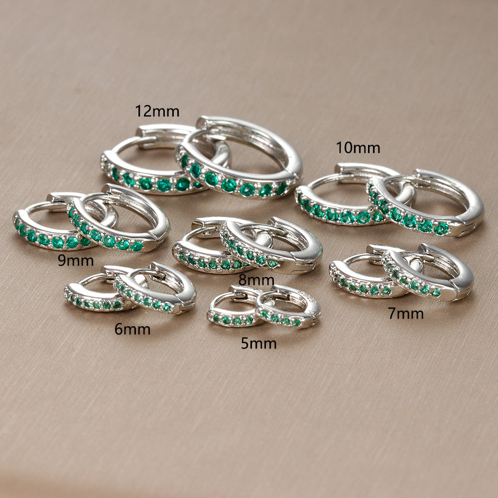 European And American Diamond Circle Ear Studs Personality Fashion