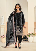 Black Velvet Patiala Salwar Suit with Resham and Sequins Embroidery