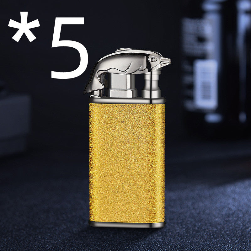 Windproof Double Flame Metal Lighter with Blue Jet Torch