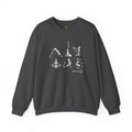 Namaste Halloween Yoga Skeleton Sweatshirt | Cozy Gildan Unisex Crewneck, Three Bees Co. Fall Fashion, Halloween Apparel, Spooky Season Essentials