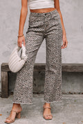 Wide Leg High Waist Frayed Edge Jeans